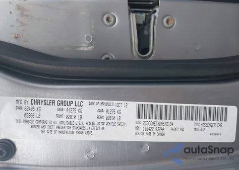 2013 Chrysler 300C from USA, damaged, VIN 2C3CCAETXDH572194